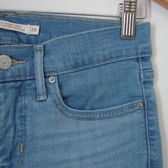 Levi's Shaping Skinny Capri Jeans Light Wash Cropped Stretch Size 26 - Picture 5 of 13